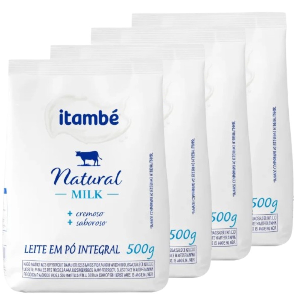 4 Un- Leite em pó Integral ITAMBÉ NATURAL MILK 500 GR