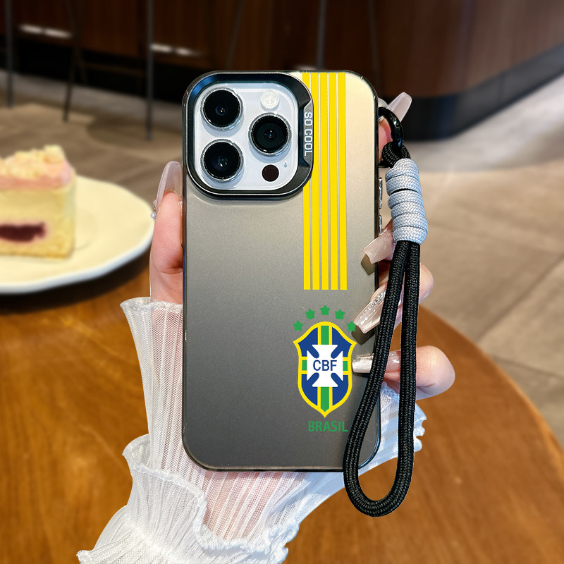 Capinha Cordão Seleção Brasileira iPhone 11 12 13 14 15 16 17 Pro Max Plus Samsung S25 S24 S23 A15