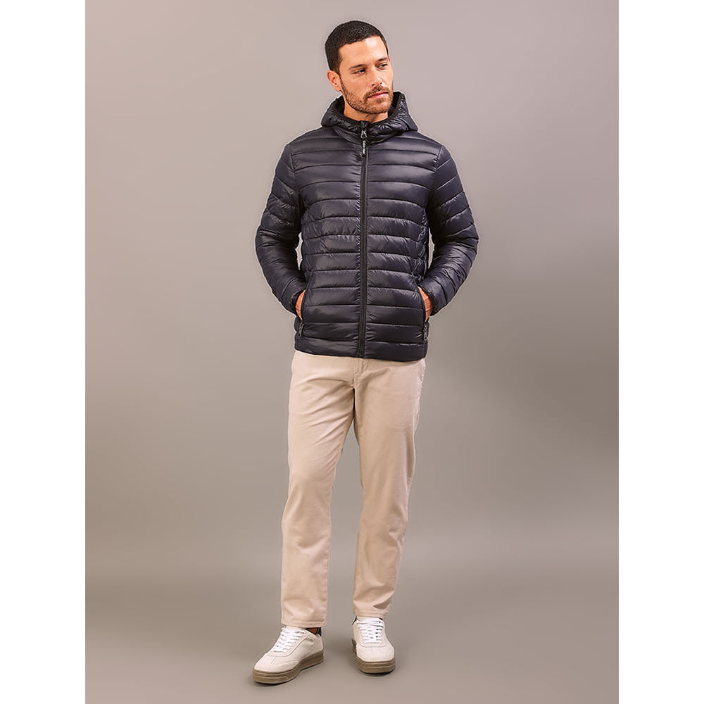 Jaqueta Masculina Calvin Klein Jeans Matelassê Com Capuz - Marinho