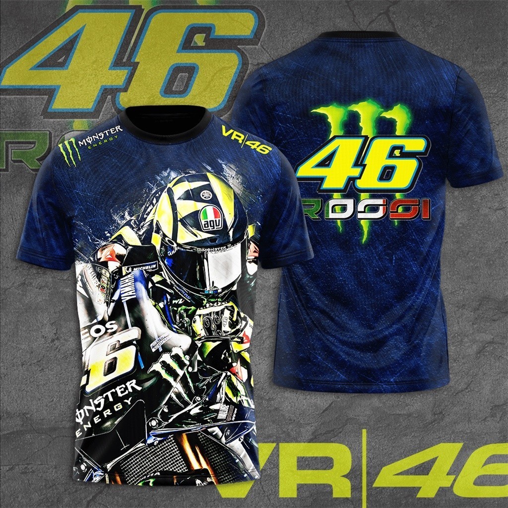 Yamaha VR46 Equipes De Corrida De Motocicleta Camiseta Masculina 2023 Verão Camisetas Femininas Topos Roupas De Manga Cu