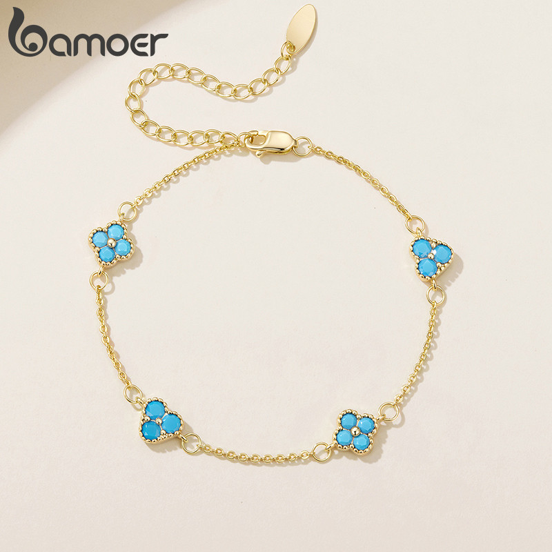 Pulseira Original Bamoer Joias De Trevo De Quatro Folhas Da Sorte Para Presente 