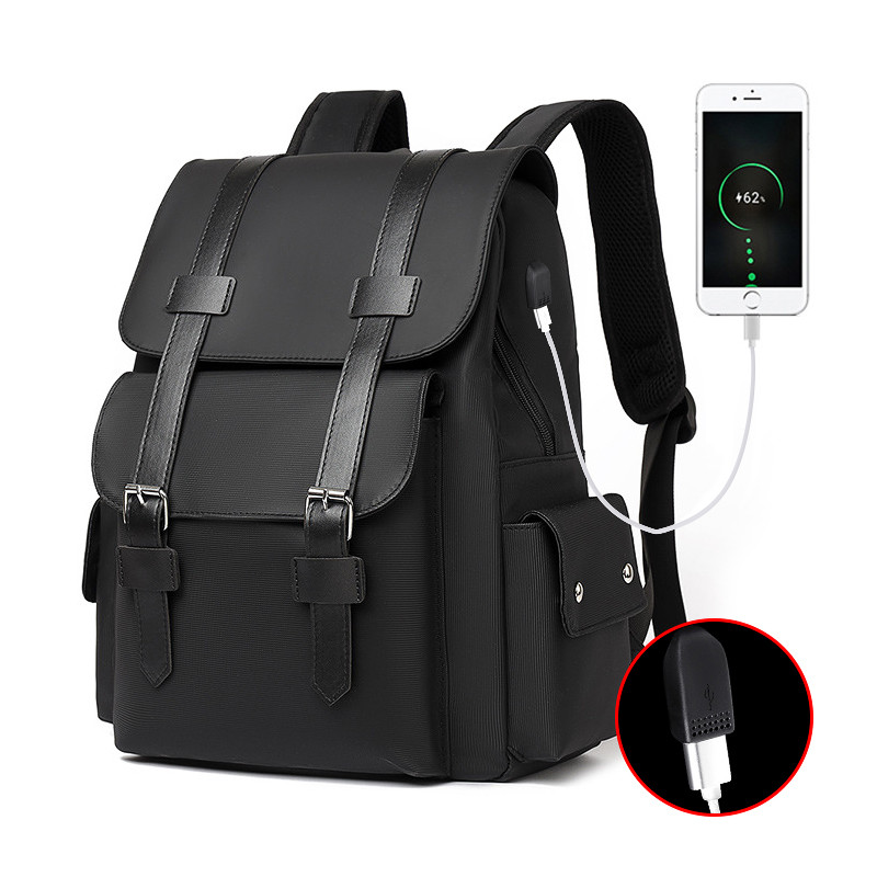 Mochila Masculina À Prova D'água PU , Grande Capacidade , Elegante E Minimalista , Bolsa Para Laptop Negócios Viagens Co