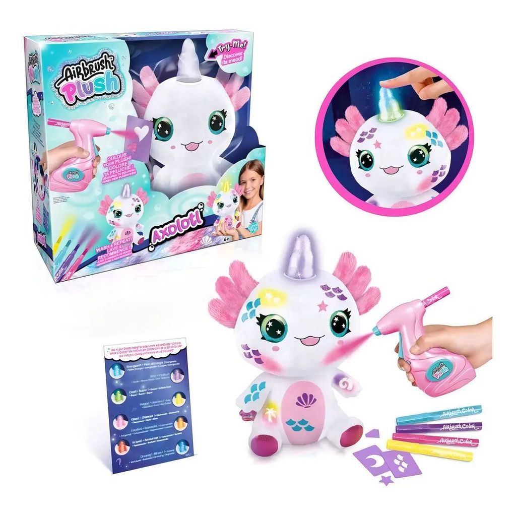 Airbrush Plush Axolote P/ Pintar Com Luz Fun F0193-4