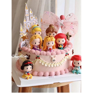 Cozimento fada vara Q versão gelo neve Elsa conto de fadas princesa conjunto decoração menina bolo de aniversário castel