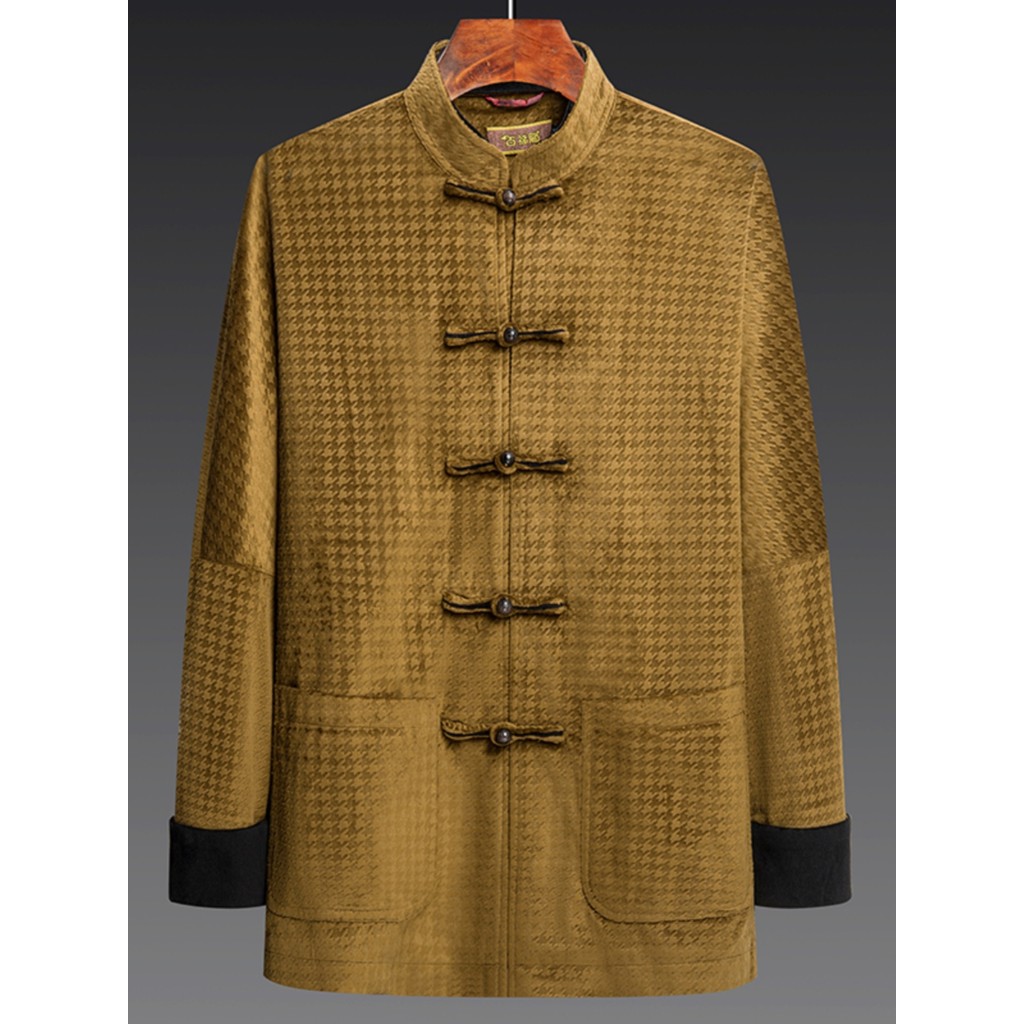 Estilo chinês roupas masculinas outono inverno jaqueta de manga Baifulong novo estilo masculino Tang terno roupas étnica