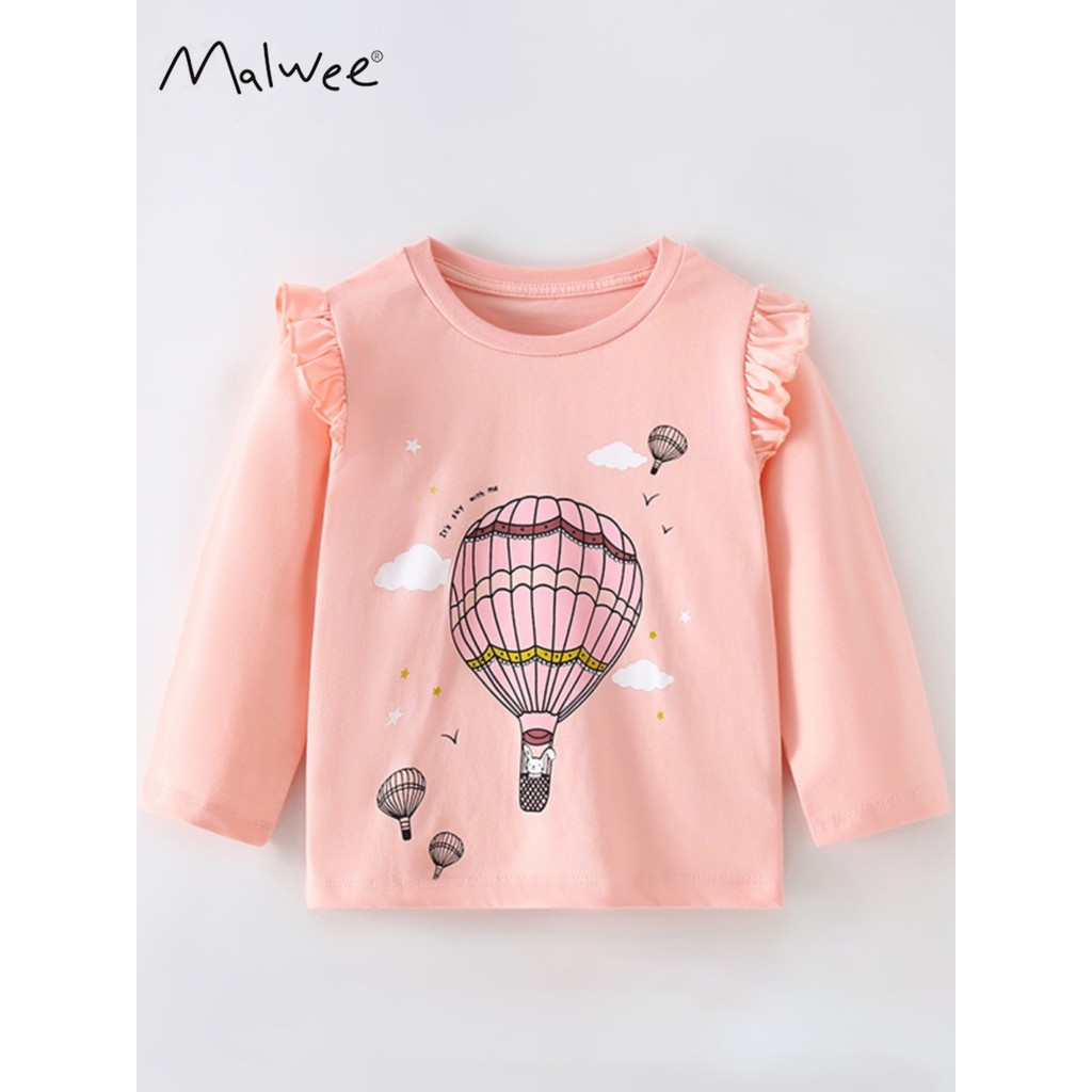 Meninas camiseta de manga comprida 2026 primavera outono puro algodão dos desenhos animados camisa de fundo crianças beb
