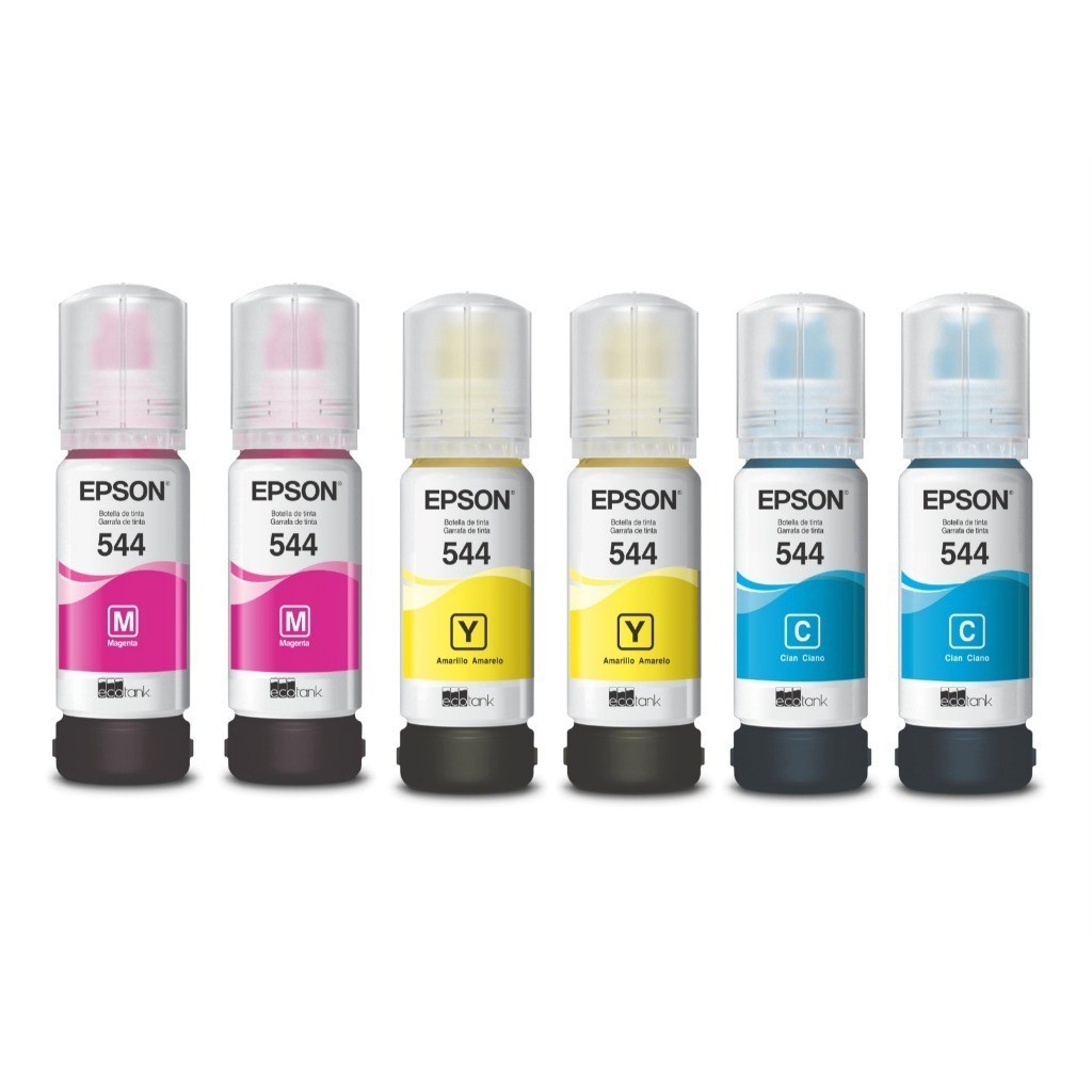 Kit 6 tintas refil  T544  L3110 L3210 L3250 coloridos