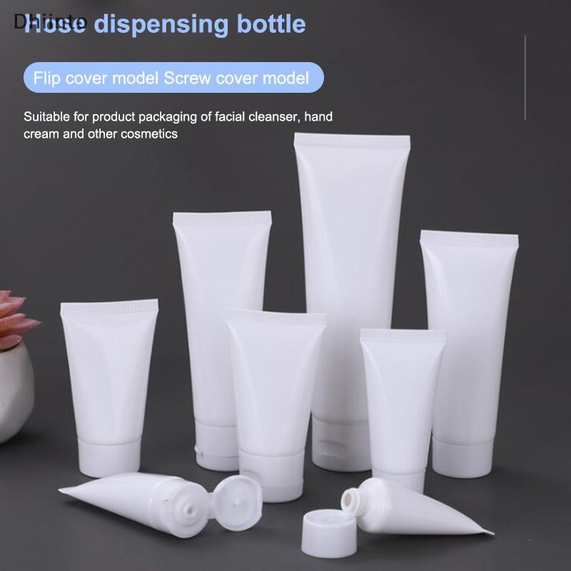 [Dhiint] 10 Unidades 15/20/30/50/100ml Branco Flip Top Vazio Recarregável Loção Tubos De Apertar Viagem À Prova De Vazam