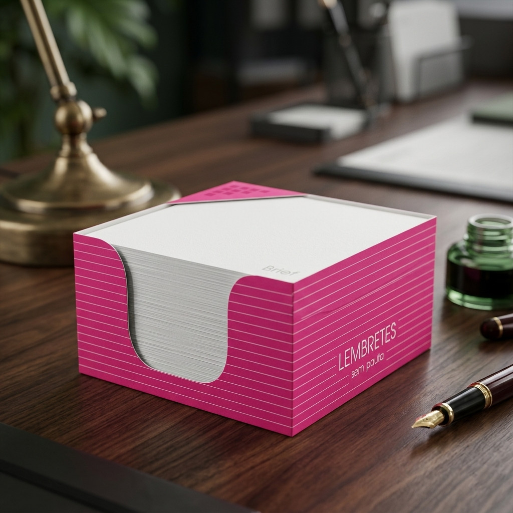 Bloco Lembrete Rosa 84x84 500 Folha Papel Recados Anotações Rascunho Bloco de Mesa Escrivaninha