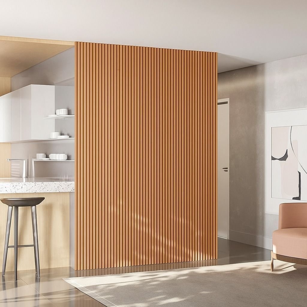 Painel Ripado Modular 2,50x1,80cm (4,50m²) Marrom/Nature Fosco Linea Brasil 4.5
