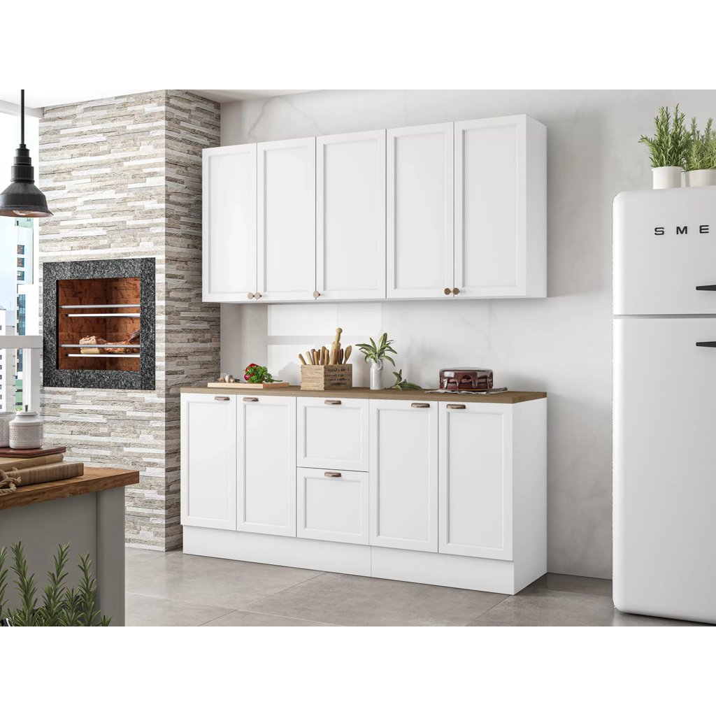 Cozinha Completa 4 Peças 9 Portas 2 Gavetas Unna Yescasa Branco