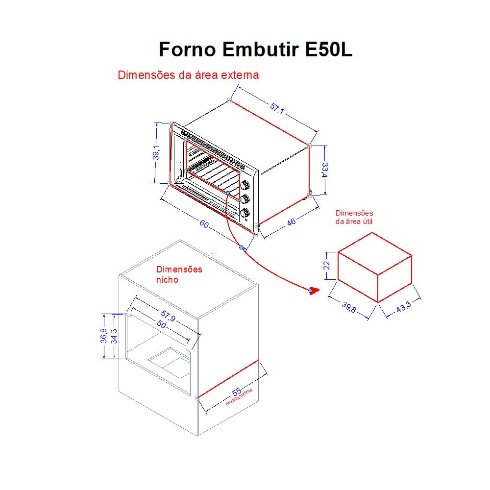 Forno Elétrico de Embutir Fogatti 50L Preto - Grill E50 · foto 2