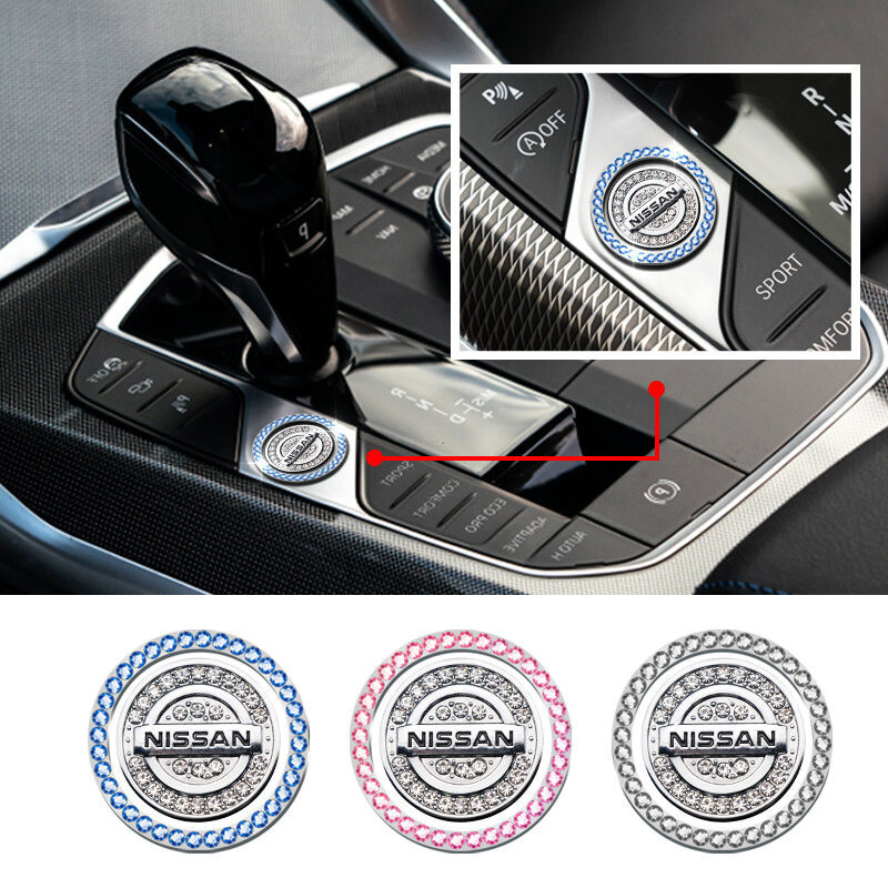 Acessórios de Estilo Automotivo: Anel de Cobertura de Botão de Ignição com Diamantes para Nissan Tiida Teana Almera Qash