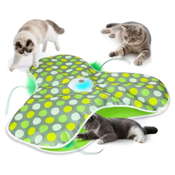Newpet Tapete Interativo para Gatos com Luz LED e Rabinho Móvel — Recarregável