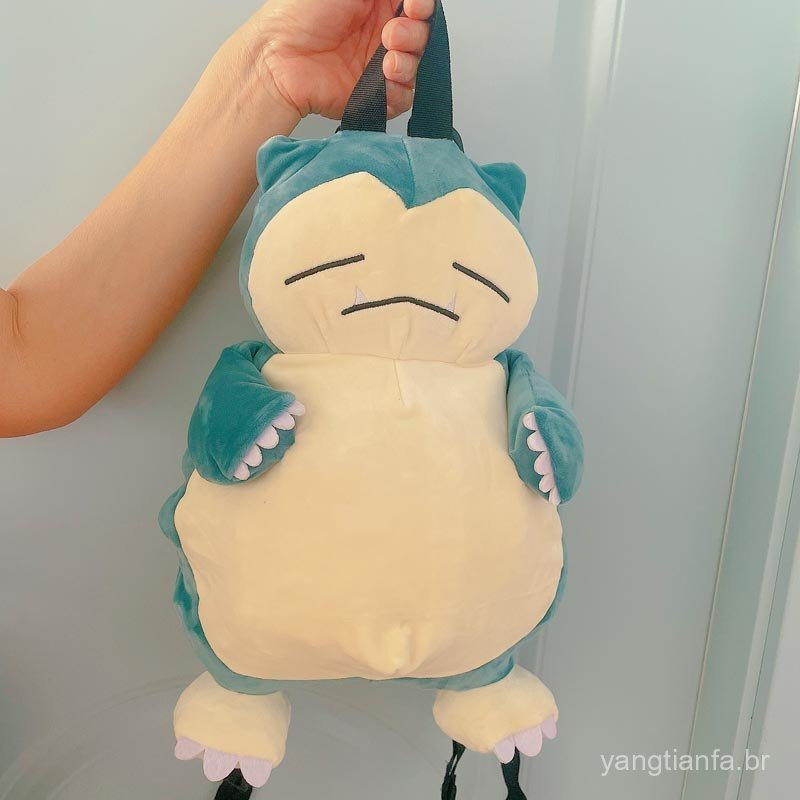 Mochila de Pelúcia Kawaii do Snorlax do Pokémon de 40cm, Acessório de Cosplay para Casais, Presente de Natal para Menina