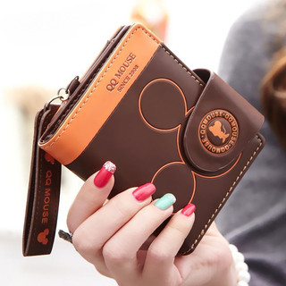 Carteira Com Zíper Pequeno Para Mulheres Mickey Mouse/Impressão De Fotos Simples/Material PU