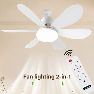 80W 5 Hélices Ventilador De Teto Potente Controle Remoto led Regulável 3 cores E27 Silencio Inteligente Ventilador Forte