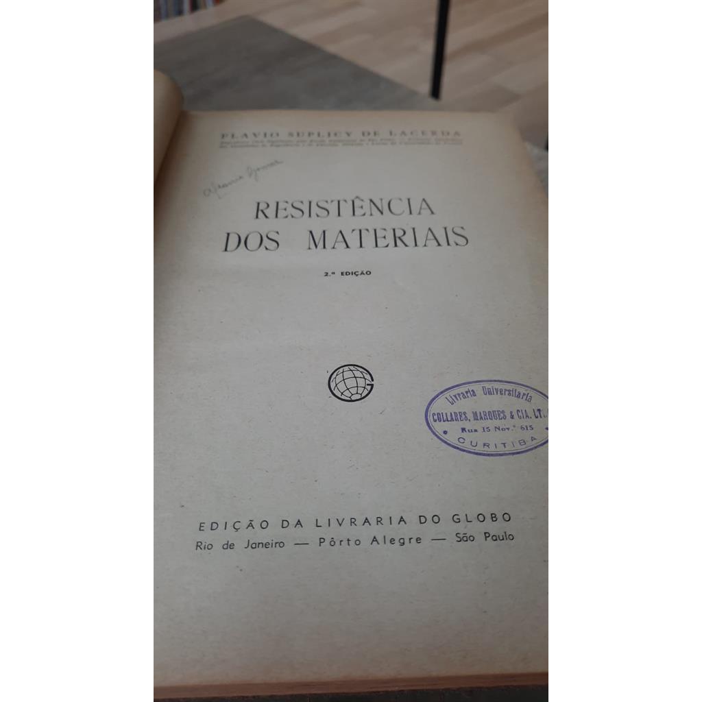 Resistência dos Materiais autor Flavio Suplicy de Lacerda