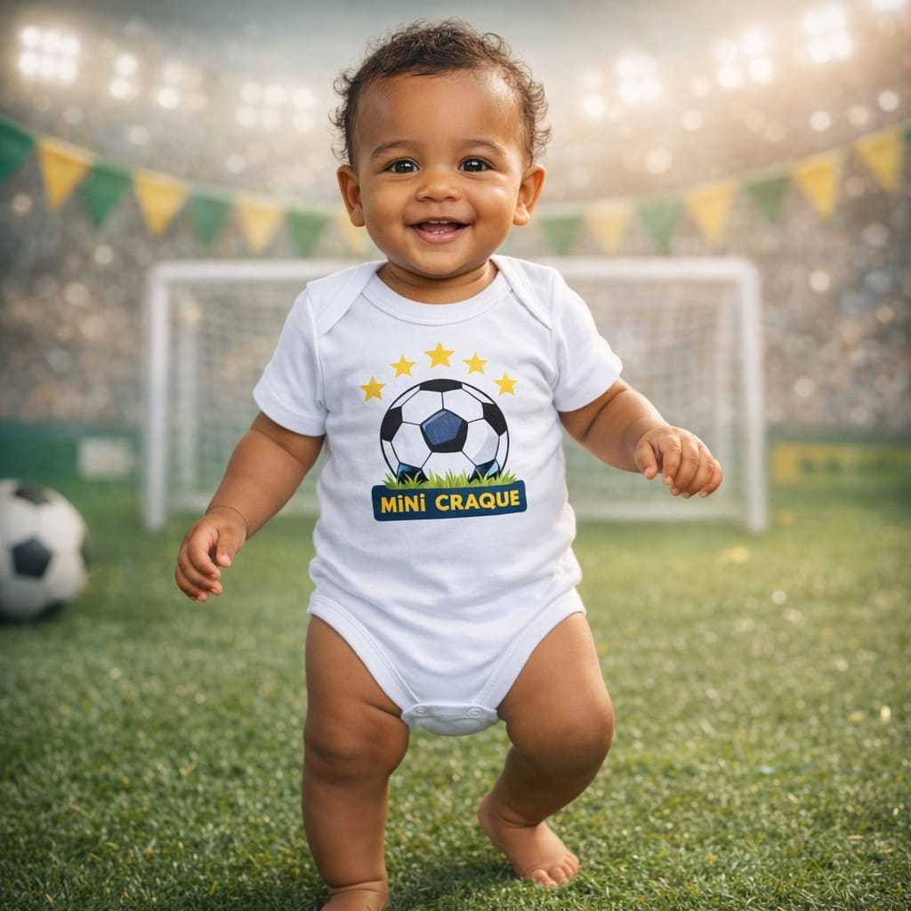Body Mini Craque do Brasil Minha Primeira Copa Infantil Menino Seleção Brasileira Roupa do Brasil