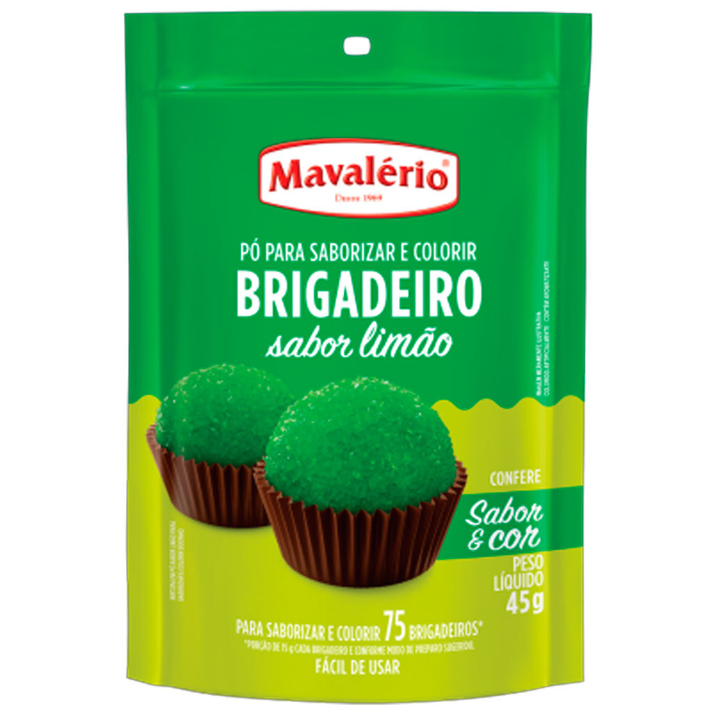 Pó para Saborizar e Colorir Brigadeiro Limão 45g - Mavalério