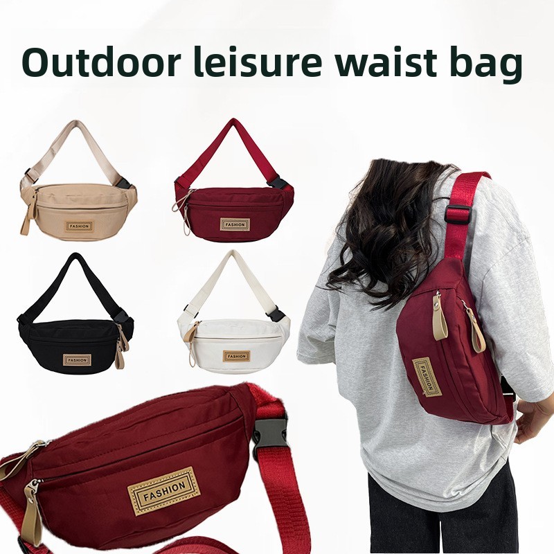Novo saco de cintura das mulheres dos homens moda na moda lazer esportes bolsa ombro simples carta grande capacidade sac