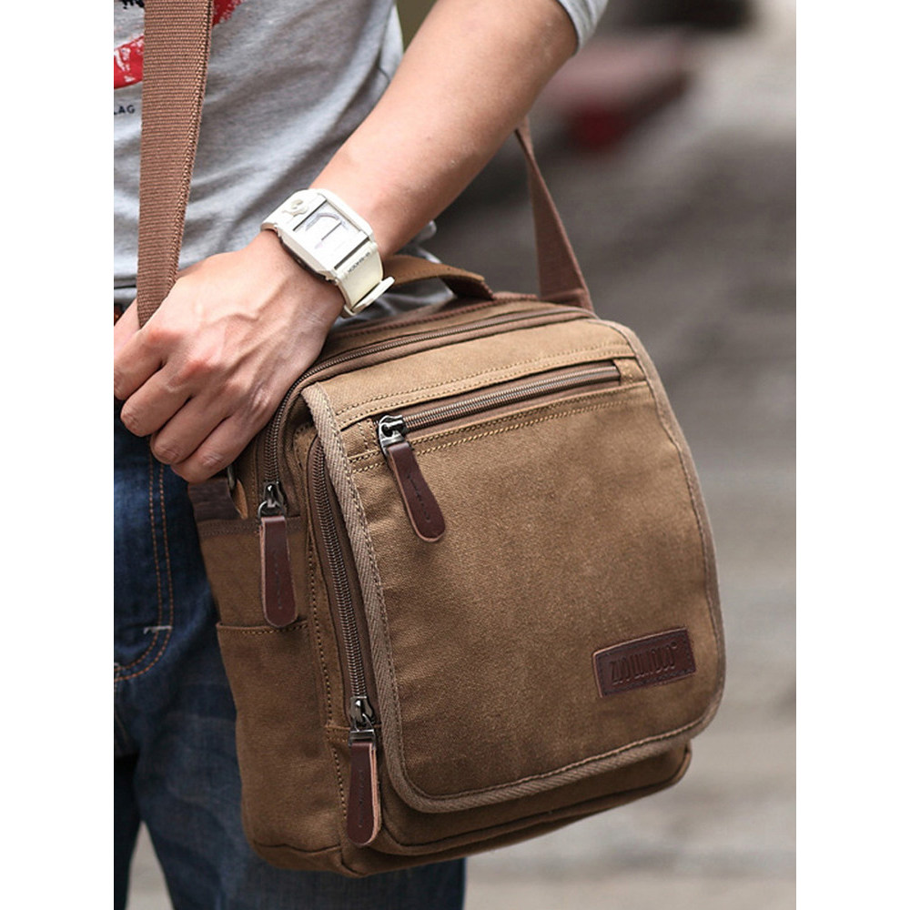 Bolsas masculinas novo estilo simples bolsa de ombro bolsa mensageiro masculina versão coreana Casual lona bolsa masculi