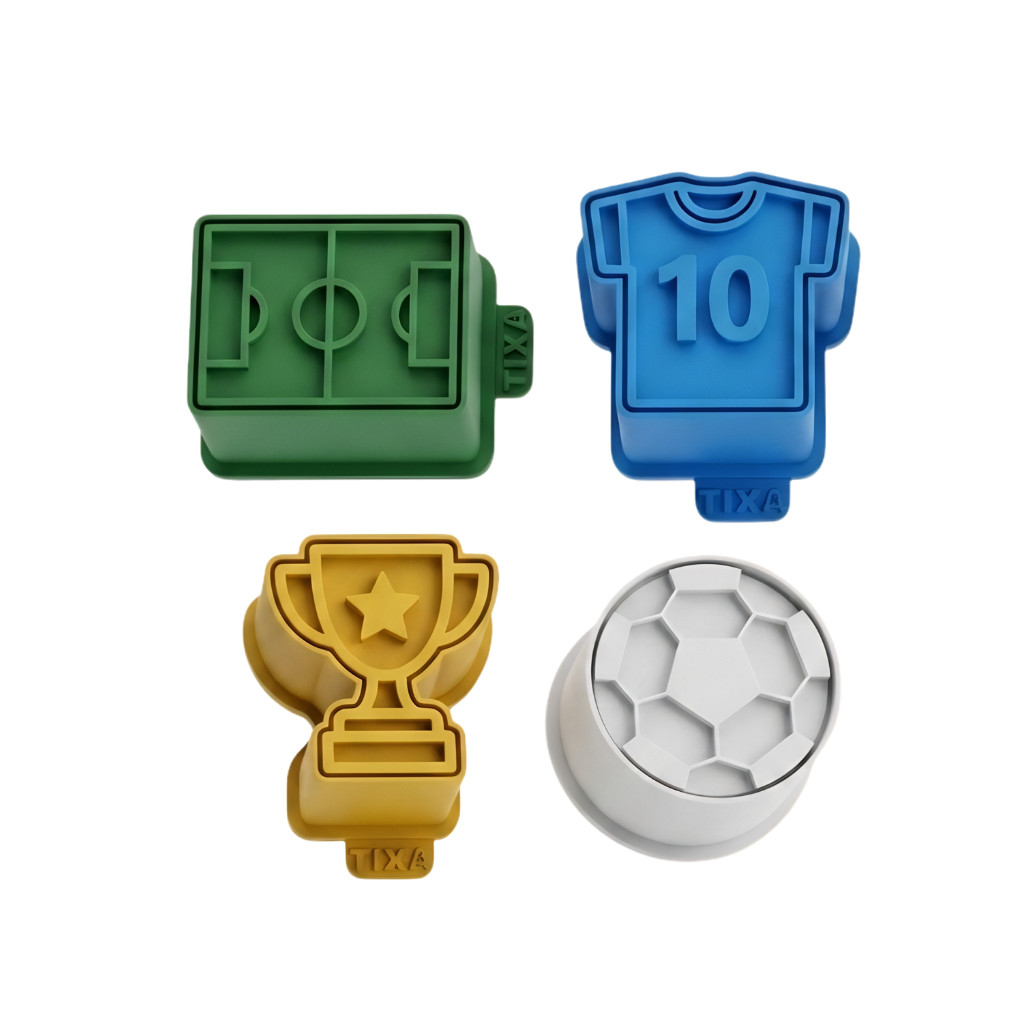 Kit 4 Ejetores Marcadores Brigadeiro e Doces - Futebol Campo Bola Camisa 10 Trófeu Copa Brasil