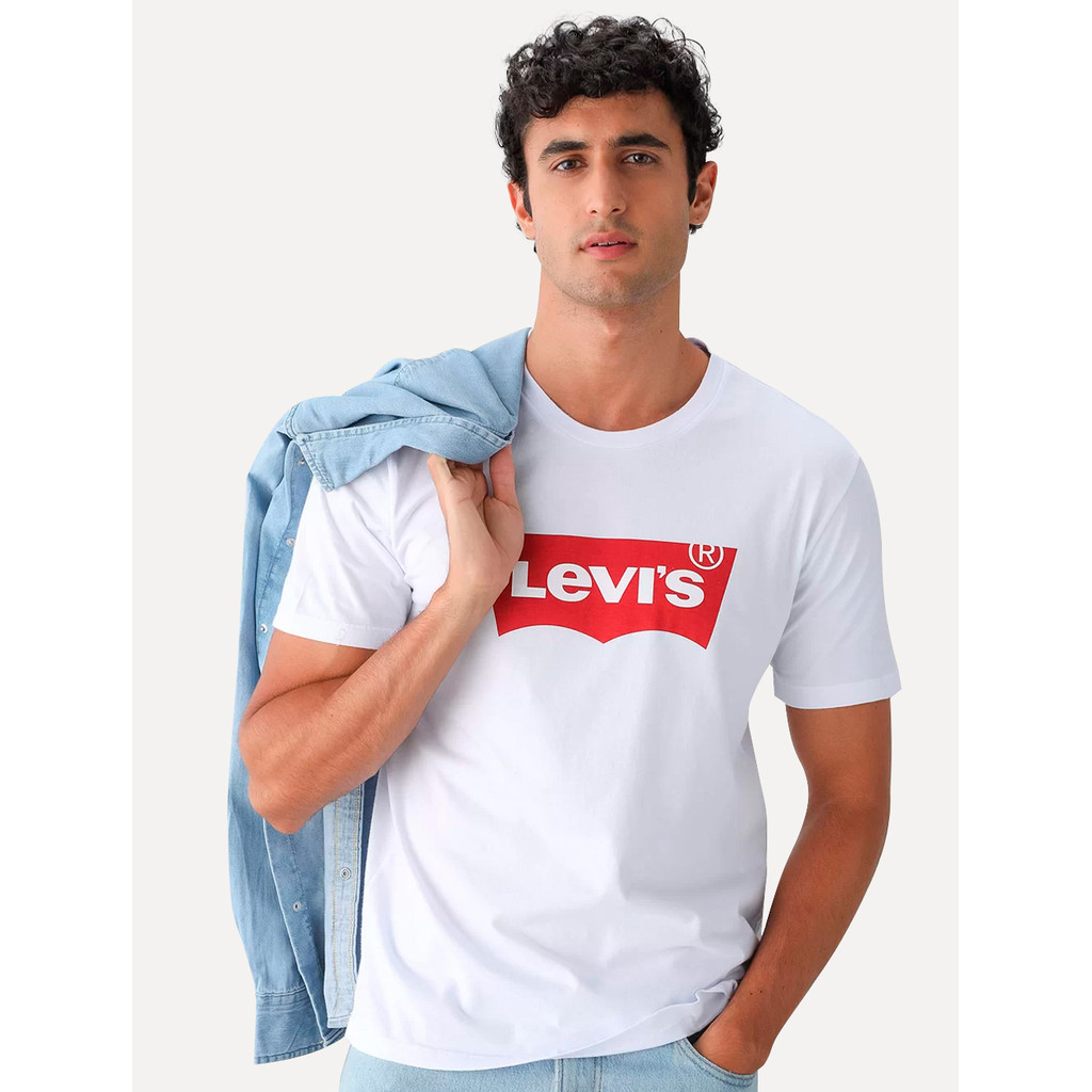 Camiseta Levis Original Logo Batwing Branca LB0010027