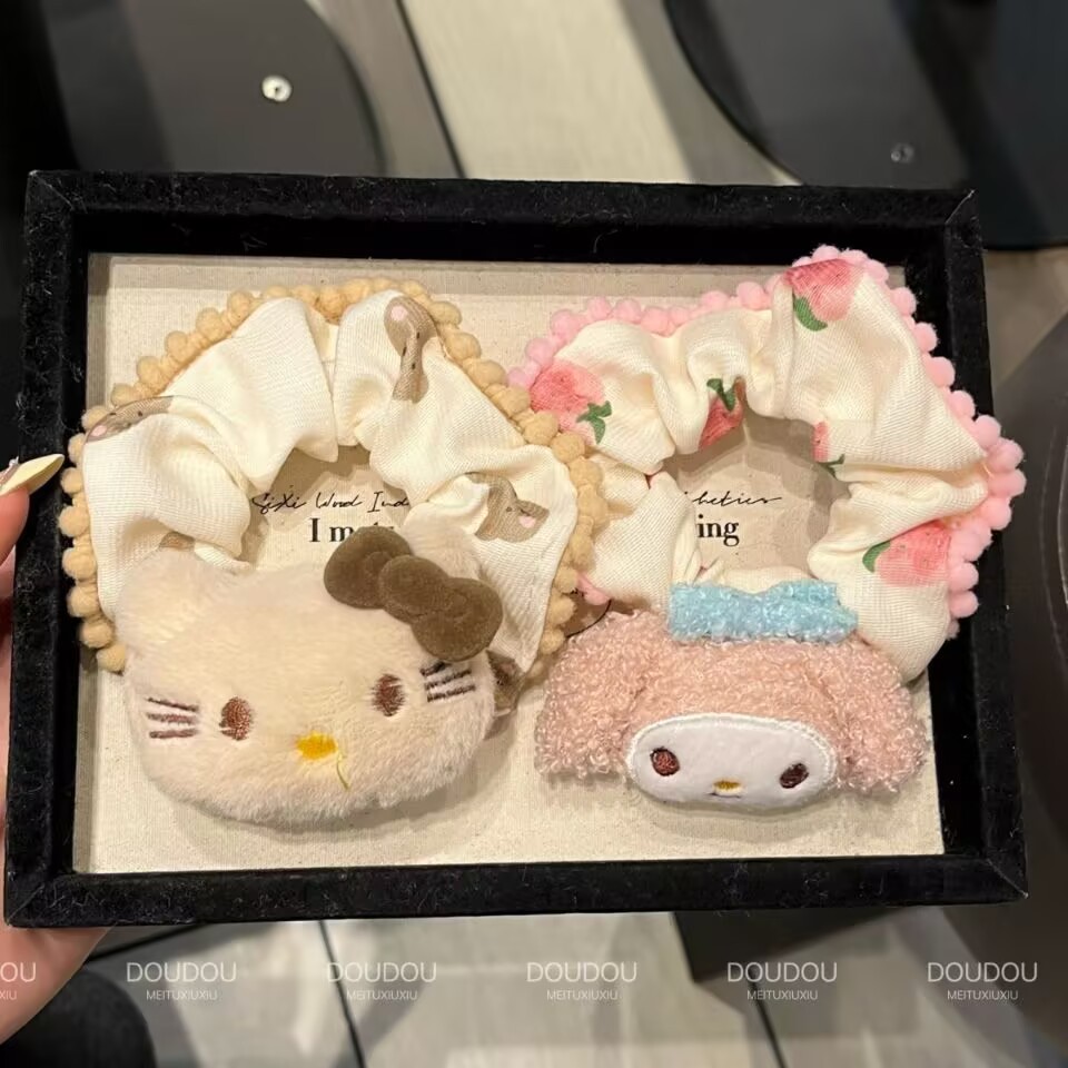 Influencer boneca Kitty melodia anel de cabelo corda rosa menina outono inverno cabeça corda Scrunchy rabo de cavalo ace