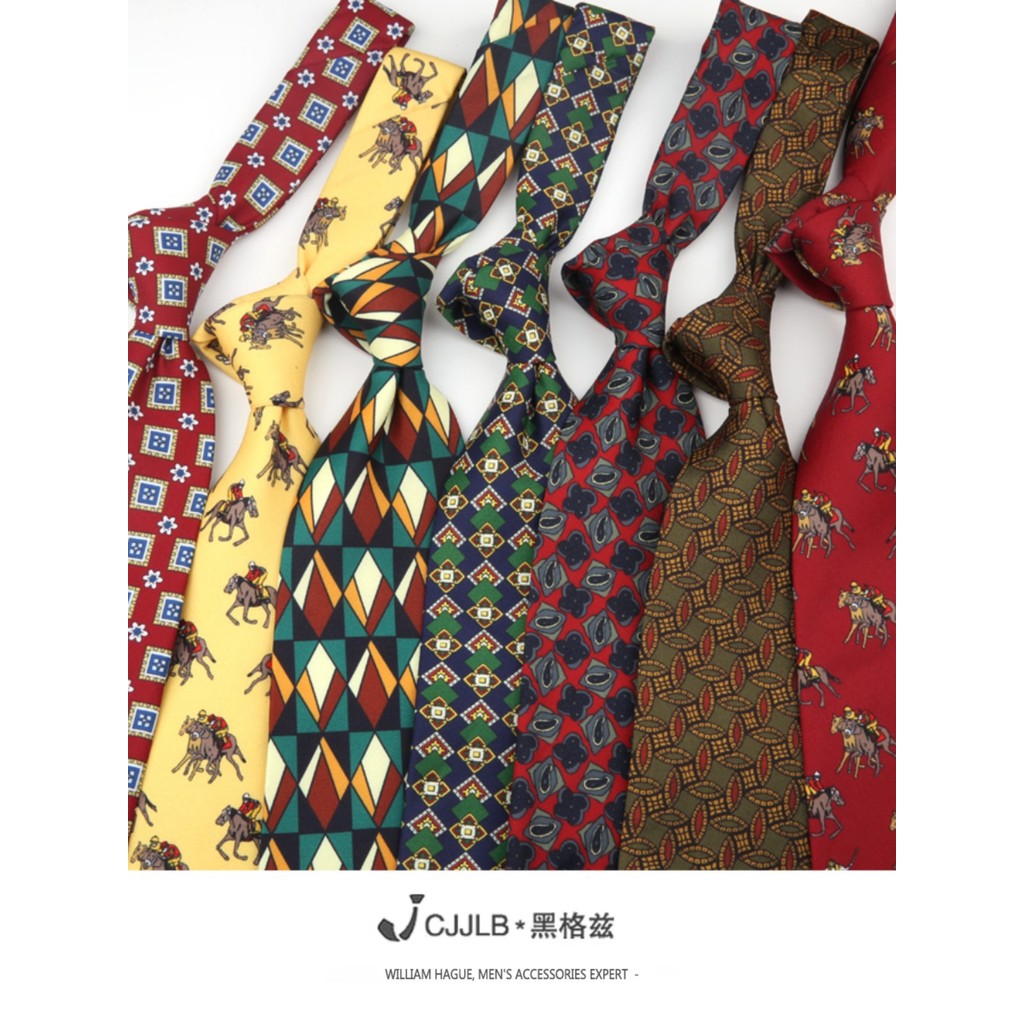 Masculino Retro 9CM gravata Formal Wear negócios Casual moda masculina na moda impresso terno loja acessórios caju porca