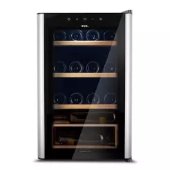 Adega Climatizada 22 Garrafas EOS Premium com Porta de Vidro e Inox Prateleira de Madeira com Compressor EAC24IM 220V