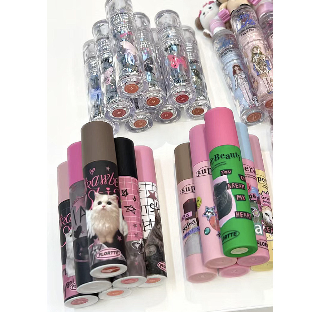 [Estoque pronto] FLORTTE/Flor Lolia Lip Glaze Monster Meria Milk Cake Lip Cream Lip Gloss Lip Gloss Lip Mud Fine Flash