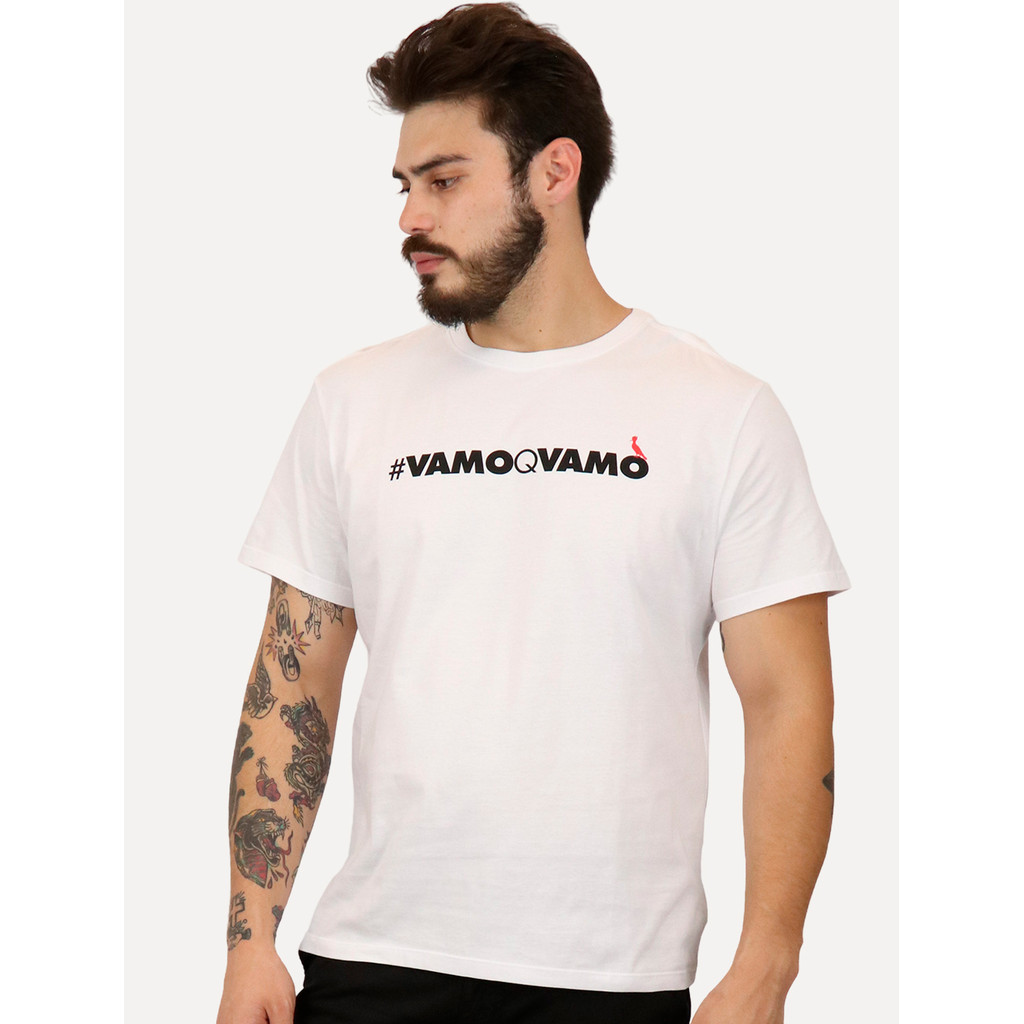 Camiseta Reserva Masculina Regular Vamoqvamo Branca em Oferta na Shopee