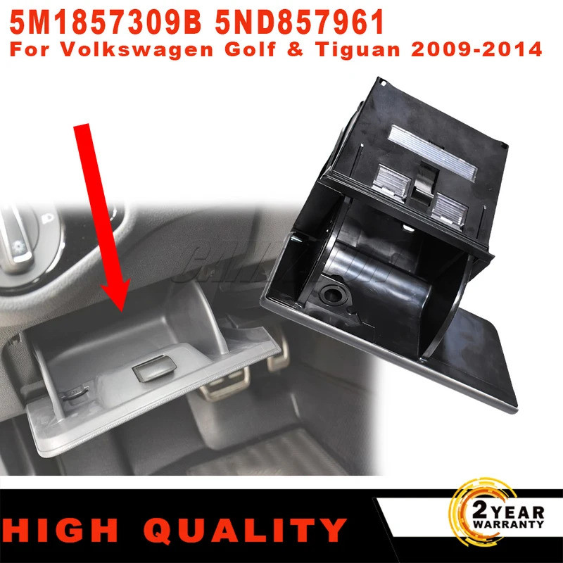 Novo Cinzeiro Console Caixa De Armazenamento Plug-In Preto 5M1857309B 5o857961 Para VW Golf Tiguan 2009-2014 LHD Acessór