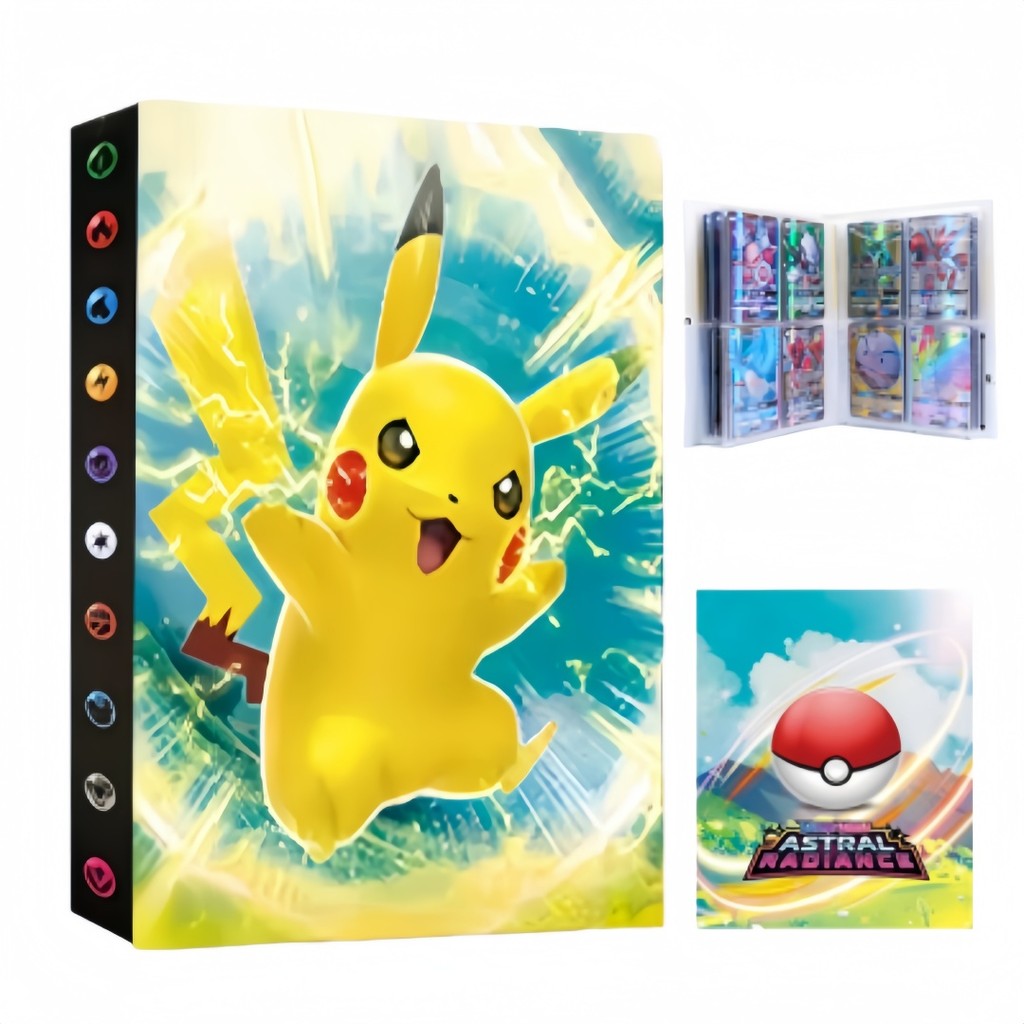 Álbum Fichário Pokémon Pikachu Original 240/400/540 Cartas Capa PVC Grande Capacidade Pronta Entrega