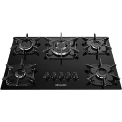 Cooktop Mueller 5Q TC 5 bocas com Queimador Tripla chama Bivolt Preto - 601270003