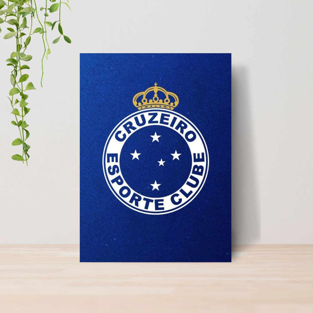 Quadro Decorativo Cruzeiro Time Futebol Escudo 06 | Placa 20x28 Poster Decoração Quarto Sala
