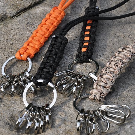 Chaveiro de corda de mão Anti-perda, faça você mesmo, chaveiro criativo, corda de guarda-chuva, chaveiro trançado com ci