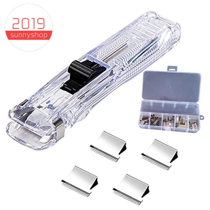 [Bestseller S] Dispensador De Clipe De Papel Portátil , Cortador Rápido Com 50 Clipes De Metal Prateado Reutilizáveis Pa