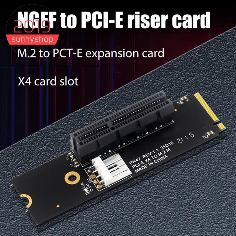 [Bestseller S] NGFF M . 2 Para PCI-E 4X Riser Card M2 Key PCIe X4 Adaptador Com Indicador LED SATA Power Mineração De Bi