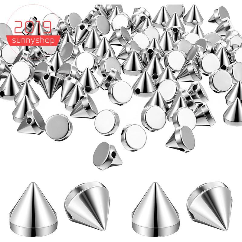 [Bestseller S] 200 Unidades De Pinos De Cone De Ponta Prateada De 8 Mm Para Acessórios De Couro E Artesanato Estilo Punk