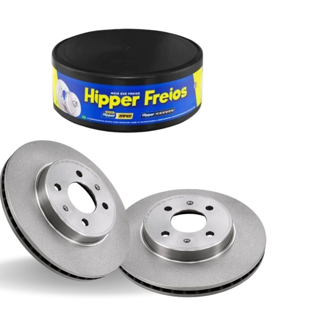 Par Disco Freio Dianteiro Fit 2004 ate 2008 VENTILADO Hipper Freios