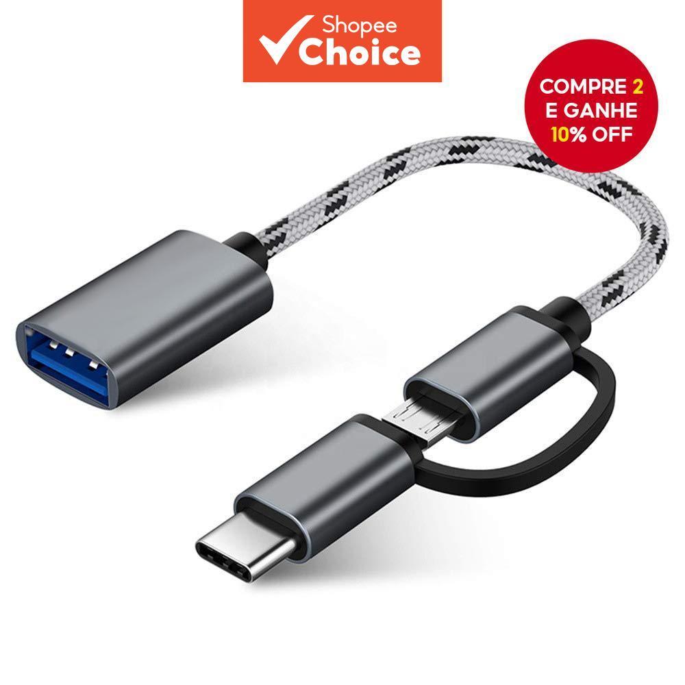 Adaptador OTG 2 Em 1 vga Para Tipo c Micro USB 3.0 Cabo De Transferência De Dados Xiaomi Redmi Samsung Conector