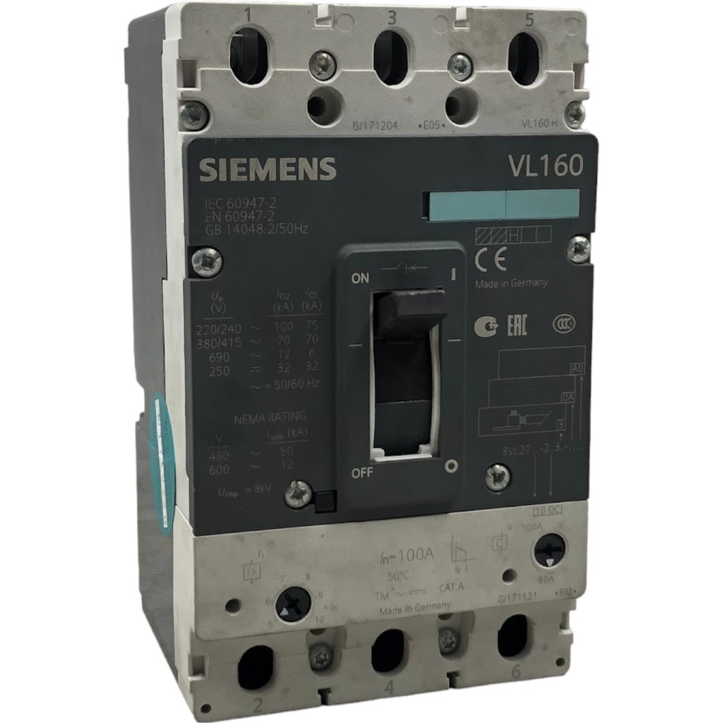 Disjuntor Tripolar Siemens 3VL2716-2AA33-0AA0 VL160 100A