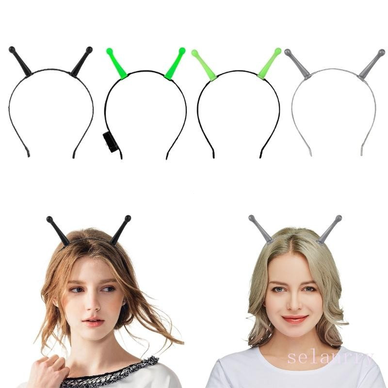 selanrry Halloween Alien Headband Maquiagem Traje Antena Cabelo Hoop Costume Headwear