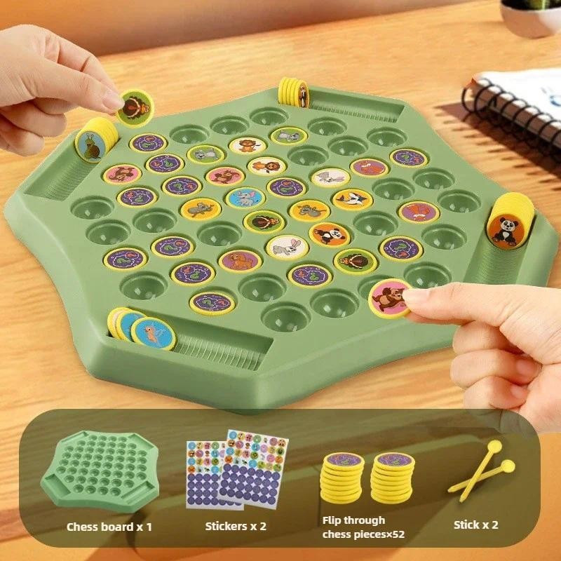 Crianças Batalha Xadrez Brinquedo Educativo Observação Concentração Treinamento Divertido Animal Flip Pai-Filho Jogo Int