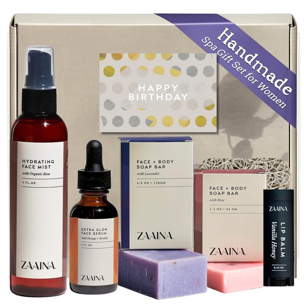 Presentes de Spa de Aniversário ZAAINA para Mulheres - Kit de Spa de Luxo Relaxante para Aniversário, Cesta de Presentes
