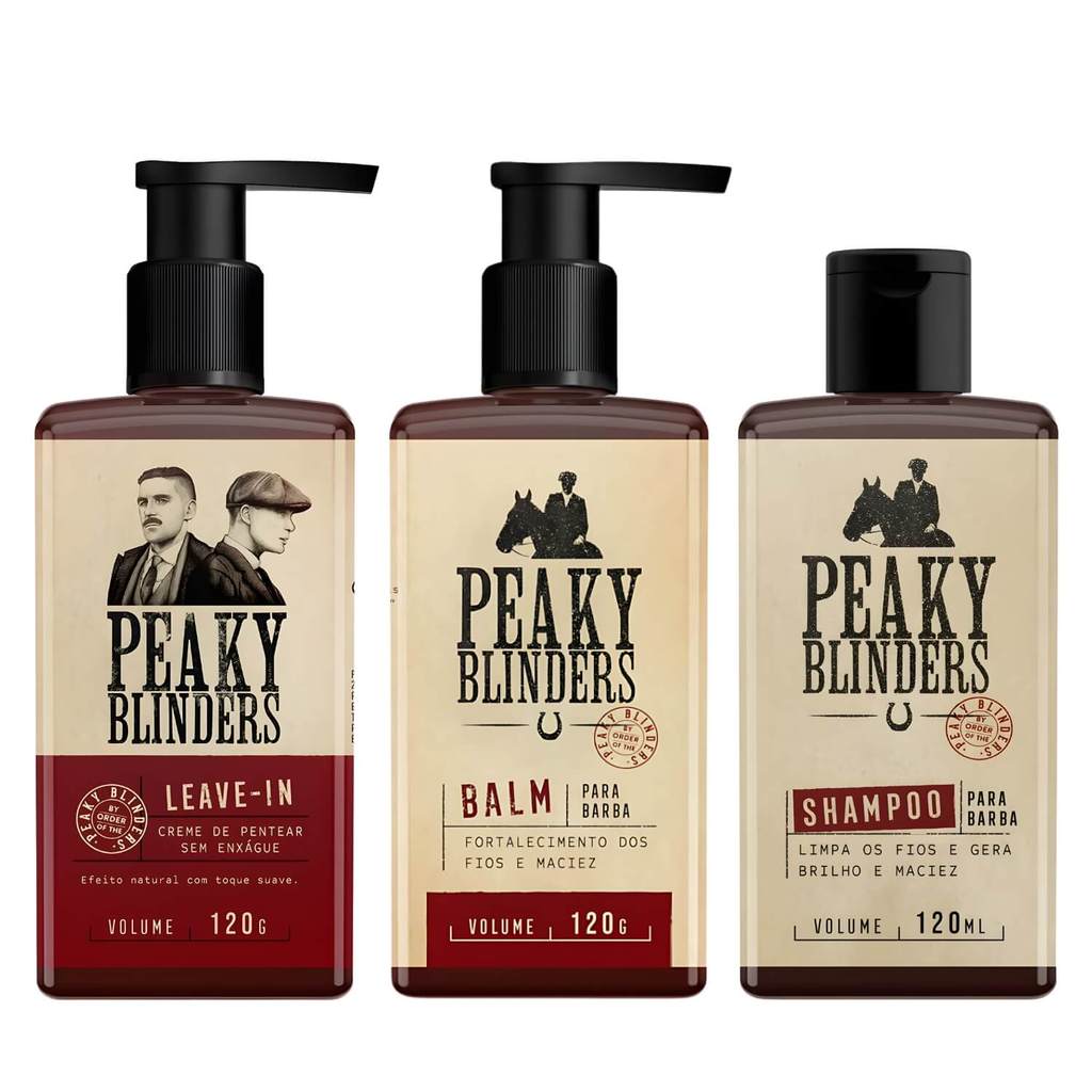 Kit Shampoo para Barba + Balm + Leave-in Don Alcides Peaky Blinders
