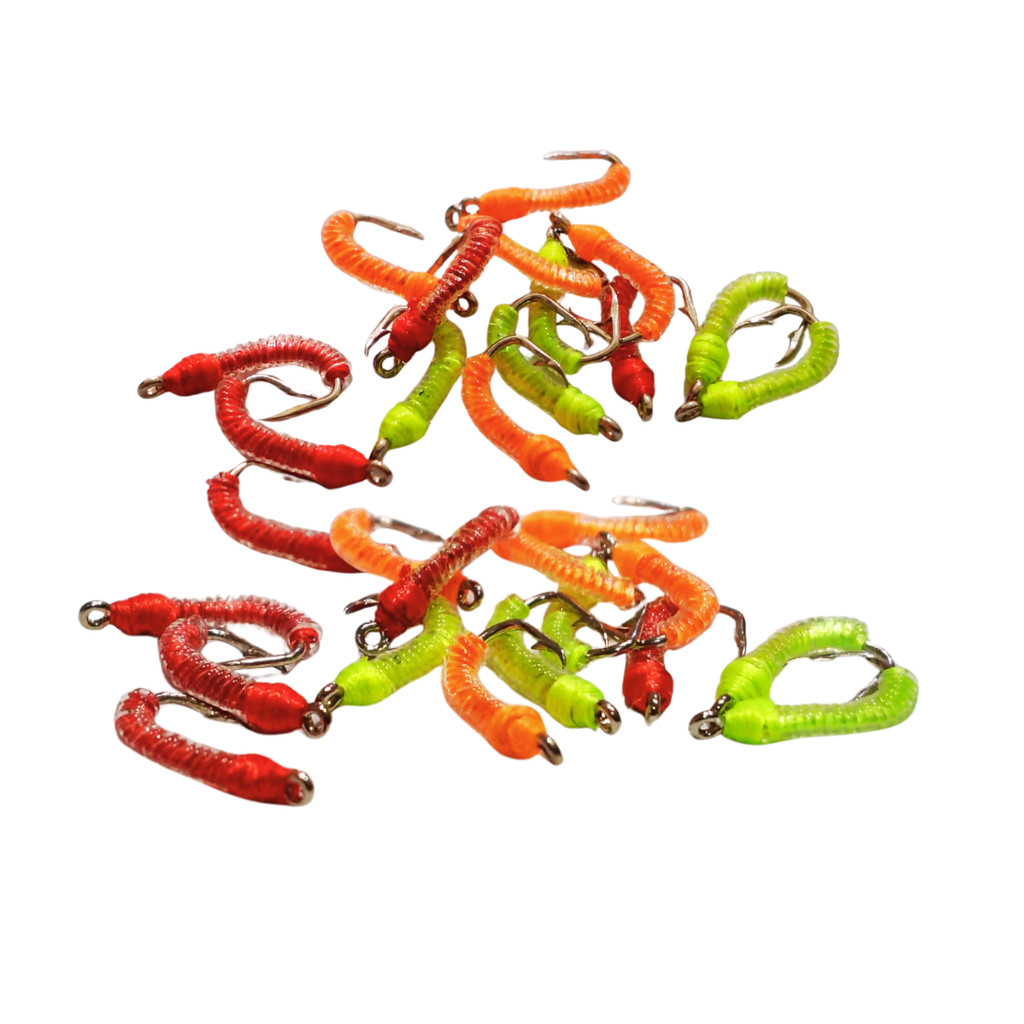 Isca Para Lambari kit 5 Isca Artificial Larva de Díptero Pesca Mosca Fly Fishing