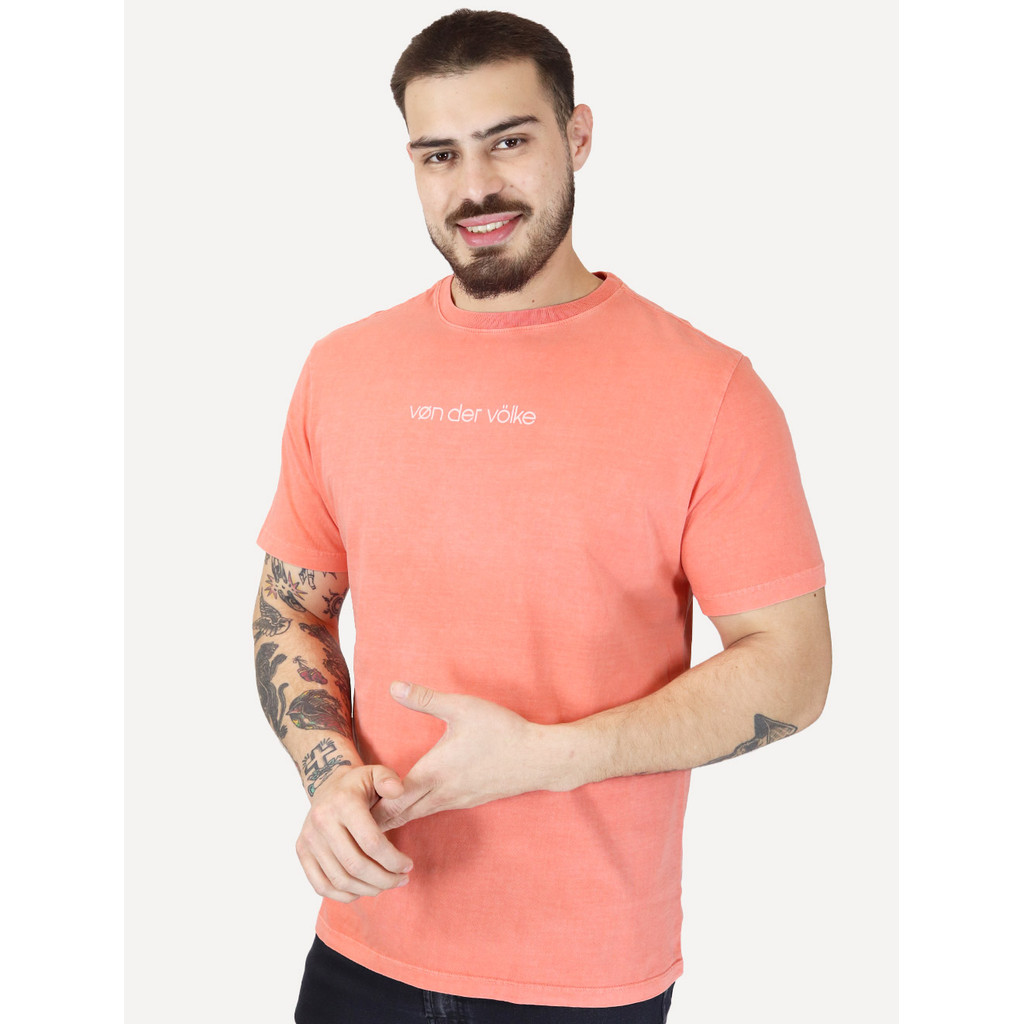 Camiseta Von der Volke Masculina Origineel Linear Brand Original Salmão